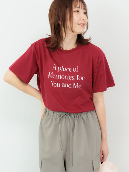 【接触冷感】ロゴプリントTシャツ（オフホワイト/ブラック/ボルドー）｜Te chichi TERRASSE（テチチ テラス）通販