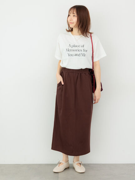 【接触冷感】ロゴプリントTシャツ（オフホワイト/ブラック/ボルドー）｜Te chichi TERRASSE（テチチ テラス）通販