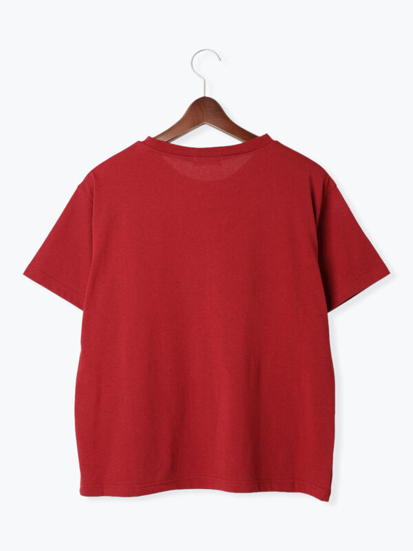 ERL ロゴプリント Tシャツ 赤 セール】 【接触冷感】ロゴプリントTシャツ（オフホワイト/ブラック