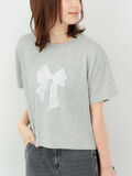 【接触冷感】レース刺繍クロップドTシャツ（グレー）｜Te chichi TERRASSE（テチチ テラス）通販
