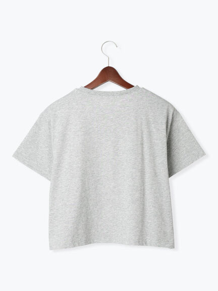 【接触冷感】レース刺繍クロップドTシャツ（オフホワイト/グレー/チャコールグレー）｜Te chichi TERRASSE（テチチ テラス）通販