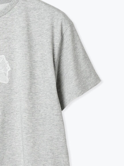 【接触冷感】レース刺繍クロップドTシャツ（オフホワイト/グレー/チャコールグレー）｜Te chichi TERRASSE（テチチ テラス）通販