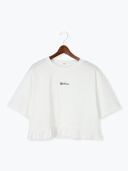 裾フリル刺繍Tシャツ（オフホワイト/チャコールグレー/イエロー）｜Te chichi TERRASSE（テチチ テラス）通販