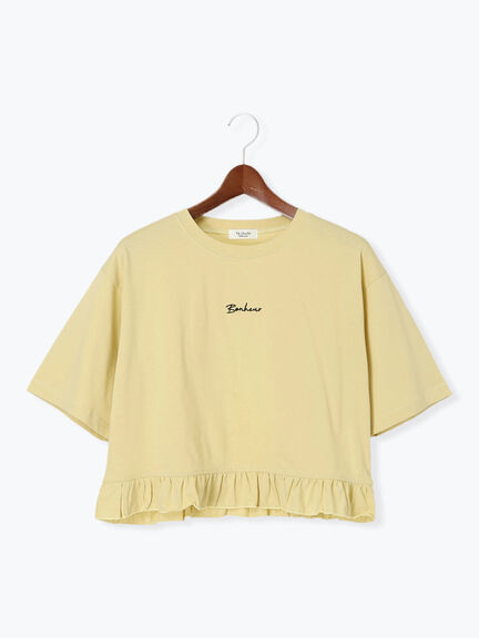 裾フリル刺繍Tシャツ（オフホワイト/チャコールグレー/イエロー）｜Te chichi TERRASSE（テチチ テラス）通販