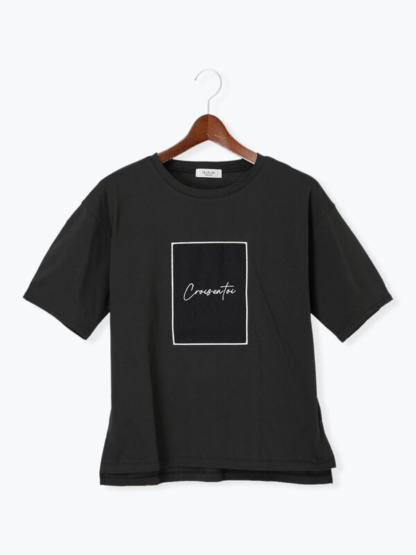 セール】 シアーアップリケTシャツ（オフホワイト