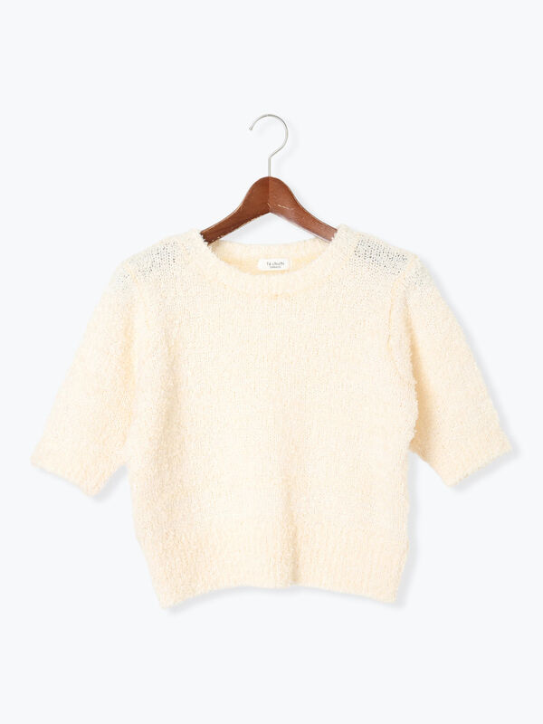 リボンヤーンハーフスリーブニット（オフホワイト）｜Te chichi TERRASSE（テチチ テラス）通販