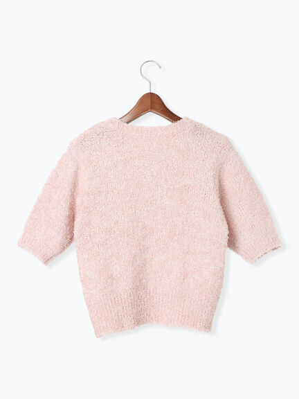 リボンヤーンハーフスリーブニット（オフホワイト/グレー/ブラック/ピンク）｜Te chichi TERRASSE（テチチ テラス）通販