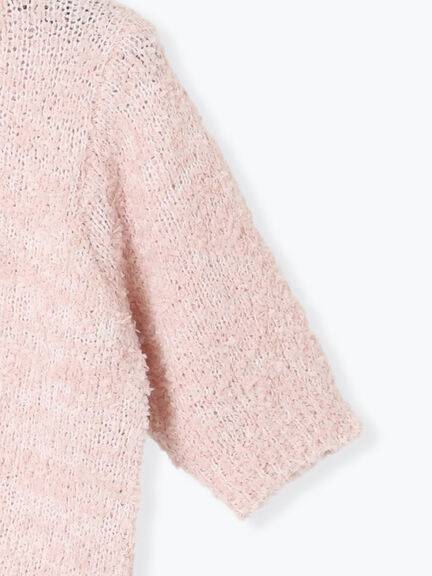 リボンヤーンハーフスリーブニット（オフホワイト/グレー/ブラック/ピンク）｜Te chichi TERRASSE（テチチ テラス）通販