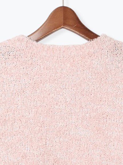 リボンヤーンハーフスリーブニット（オフホワイト/グレー/ブラック/ピンク）｜Te chichi TERRASSE（テチチ テラス）通販