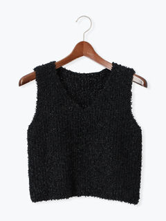 セール】 ジャカードフリンジベスト（オフホワイト