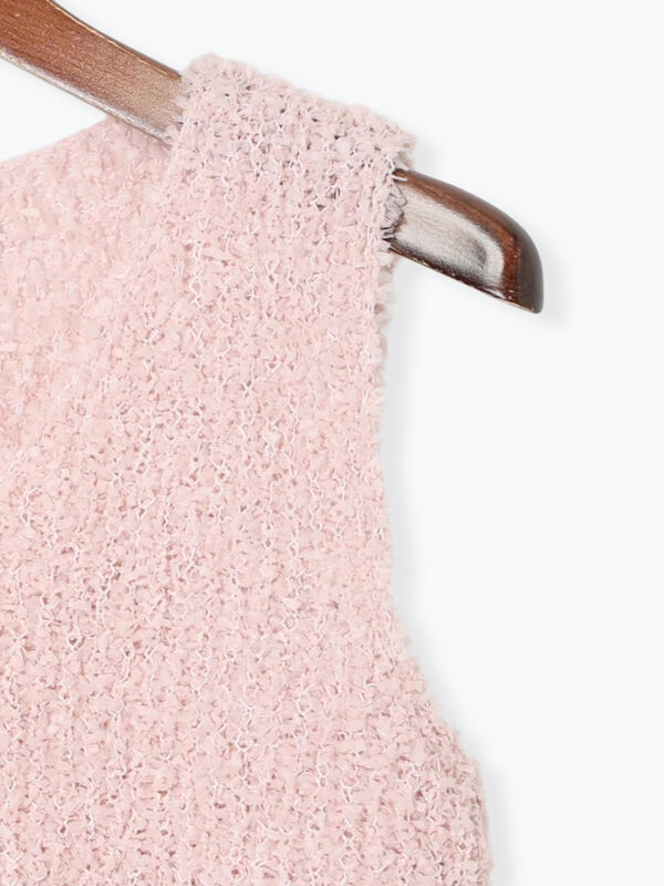 セール】 リボンヤーンニットベスト（オフホワイト/グレー