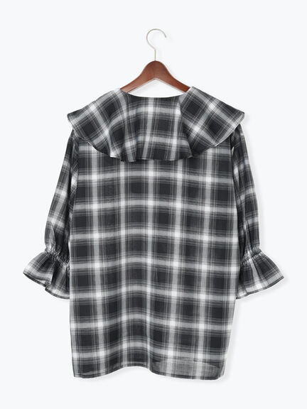 オンブレーチェックフリルブラウス《2025autumn catalog item》（オフホワイト/ブラック/ブラウン）｜Te chichi TERRASSE（テチチ テラス）通販