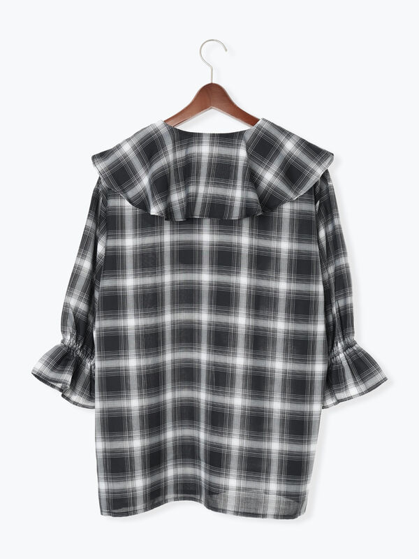 セール】 オンブレーチェックフリルブラウス《2025autumn catalog item