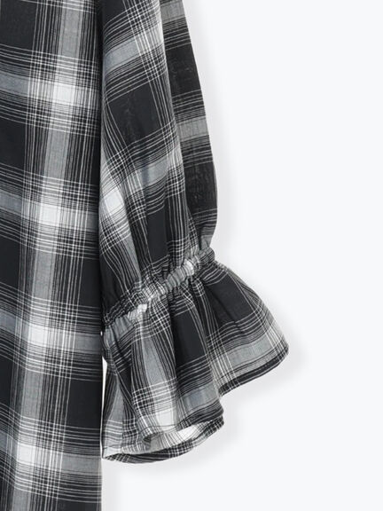 オンブレーチェックフリルブラウス《2025autumn catalog item》（オフホワイト/ブラック/ブラウン）｜Te chichi TERRASSE（テチチ テラス）通販