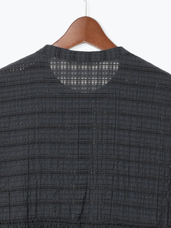 セール】 シアーチェックティアードブラウス（オフホワイト