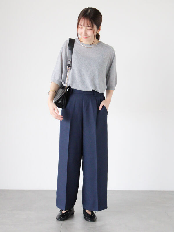 セール】 タックストレートパンツ（オフホワイト/ブラック/ブラウン