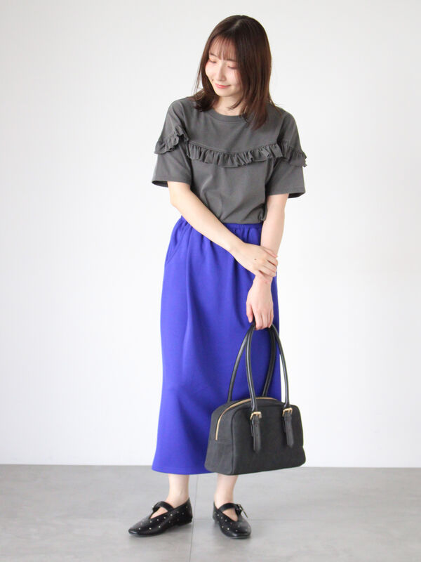 セール】 【選べる着丈】ダンボールナロースカート（グレー/ブラック