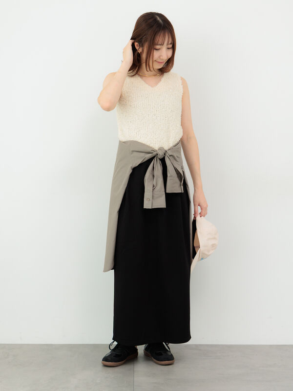 セール】 【選べる着丈】ダンボールナロースカート（グレー/ブラック