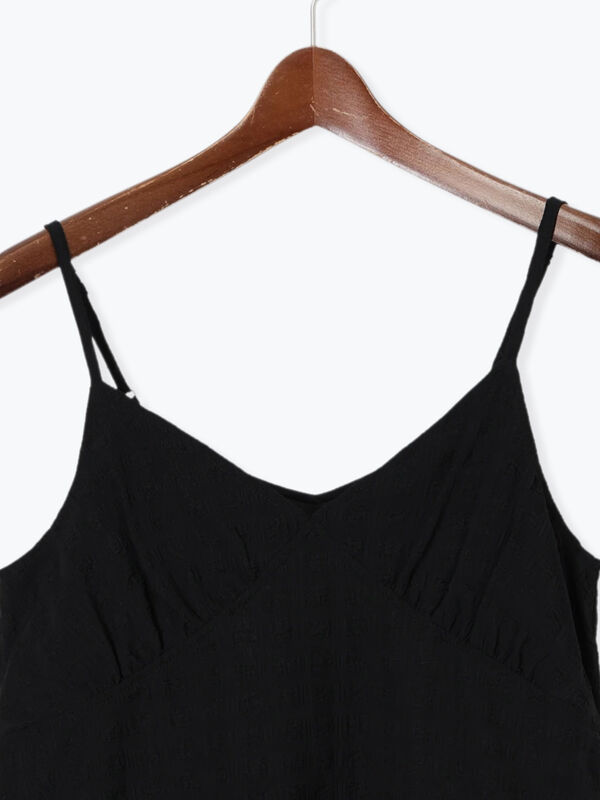 セール】 フクレジャガードキャミチュニック（オフホワイト/ブラック