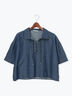 デニムレースアップシャツ《2025autumn catalog item》(ブルー/ネイビー)|Te chichi TERRASSE(テチチ テラス)通販