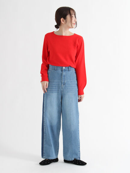 サイドラインデニムパンツ《2025autumn catalog item》（ブラック/ブルー）｜Te chichi TERRASSE（テチチ テラス）通販