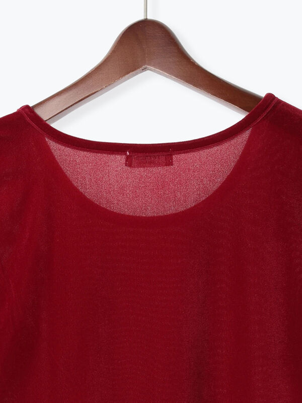 セール】 シアーベロアパフトップス（オフホワイト/ブラック