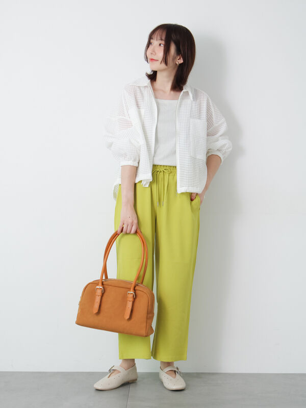 セール】 シアーチェックジップブルゾン（オフホワイト/ブラック