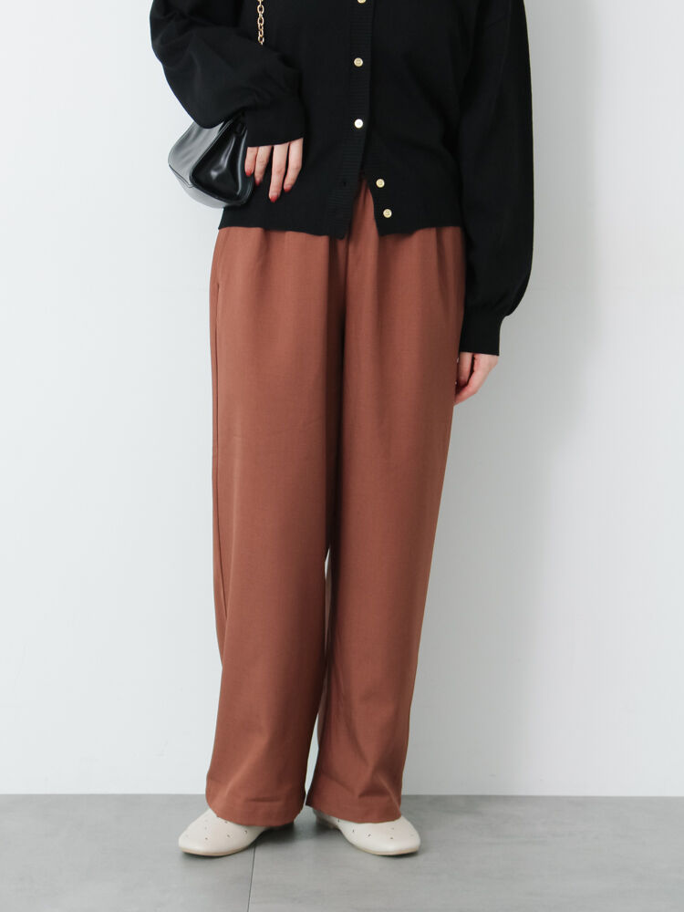 ちゃー⭐️ 選べる着丈】ストレートイージーパンツ（チャコールグレー/ブラック