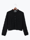 シャーリング衿付きカーディガン《2025autumn catalog item》(ブラック)|Te chichi TERRASSE(テチチ テラス)通販