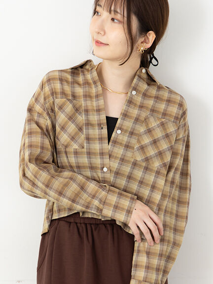 セール】 アソートクロップドシャツ（オフホワイト/ベージュ