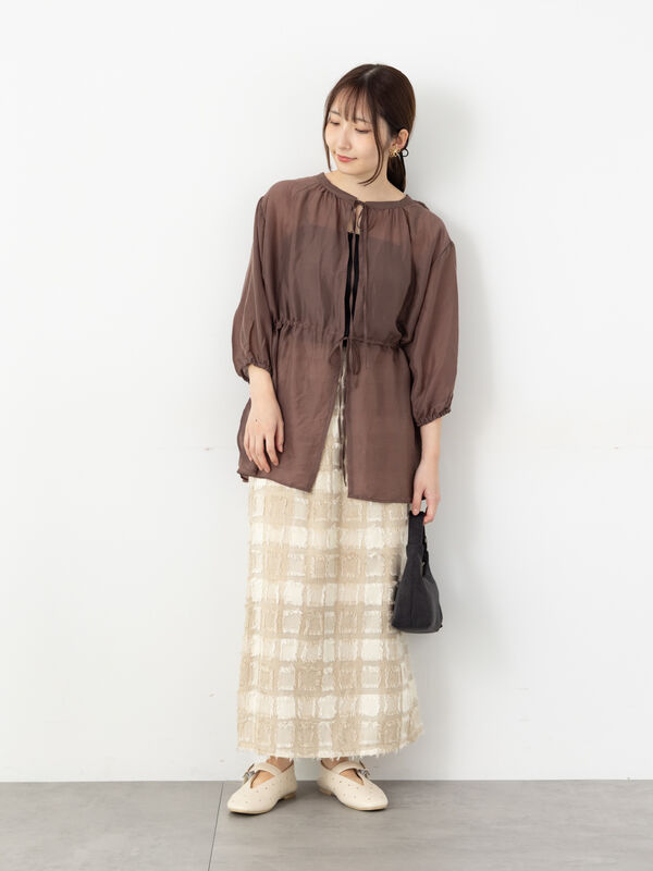 セール】 前後2WAYドロストチュニック（オフホワイト