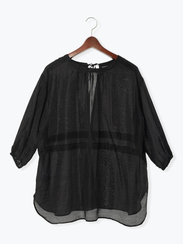 セール】 前後2WAYドロストチュニック（オフホワイト/チャコールグレー