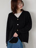 金釦Vネックリラックスカーディガン(ブラック)|Te chichi TERRASSE(テチチ テラス)通販