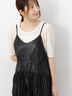 しわ加工フェイクレザーキャミワンピース《2025autumn catalog item》(ブラック/ブラウン)|Te chichi TERRASSE(テチチ テラス)通販