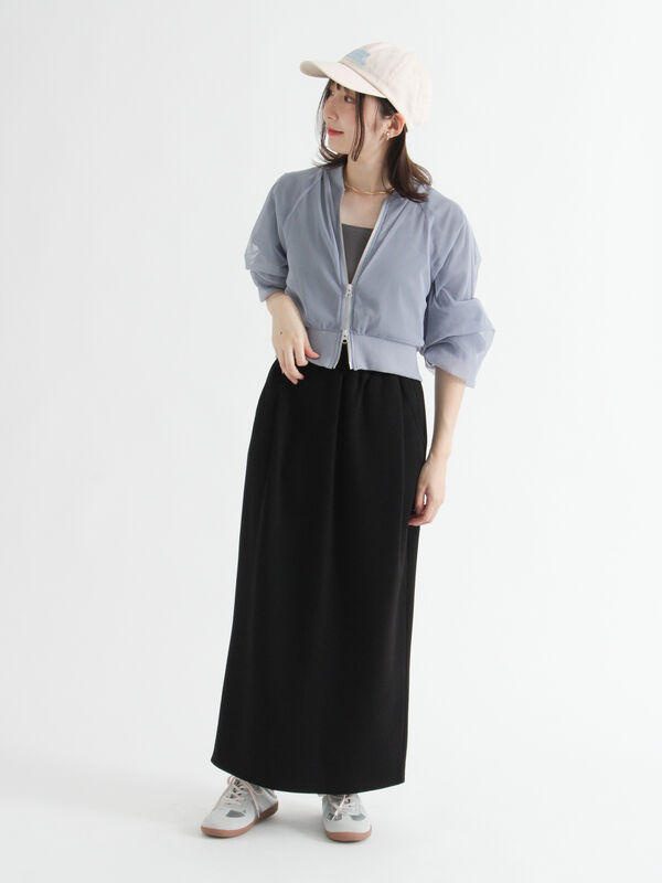 セール】 チュールダブルジップブルゾン（ブラック/ブルー/アウター