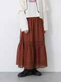 レーステープギャザースカート《2025autumn catalog item》(ブラウン)|Te chichi TERRASSE(テチチ テラス)通販
