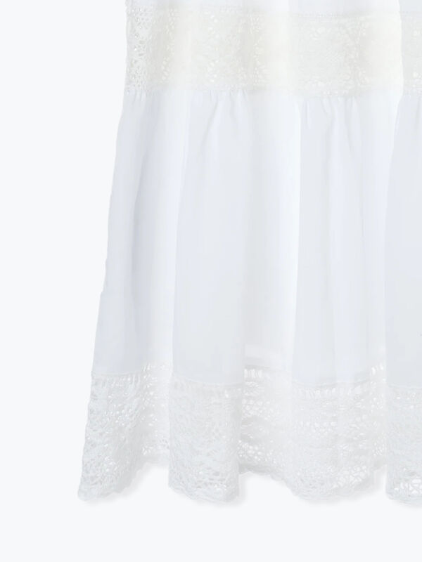 wonderful World ホワイトギャザースカート レース付き wonderful World ホワイトギャザースカート レース付き