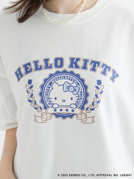 【HELLO KITTY】ミニ裏毛プリント5分袖トップス（オフホワイト/グレー/ネイビー）｜Te chichi TERRASSE（テチチ テラス）通販