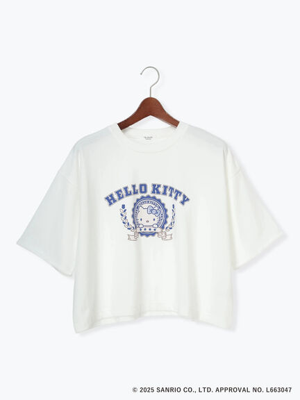 【HELLO KITTY】ミニ裏毛プリント5分袖トップス（オフホワイト/グレー/ネイビー）｜Te chichi TERRASSE（テチチ テラス）通販
