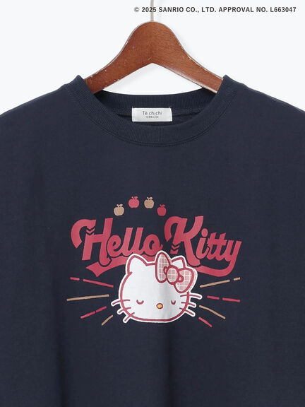 【HELLO KITTY】ミニ裏毛プリント5分袖トップス（オフホワイト/グレー/ネイビー）｜Te chichi TERRASSE（テチチ テラス）通販