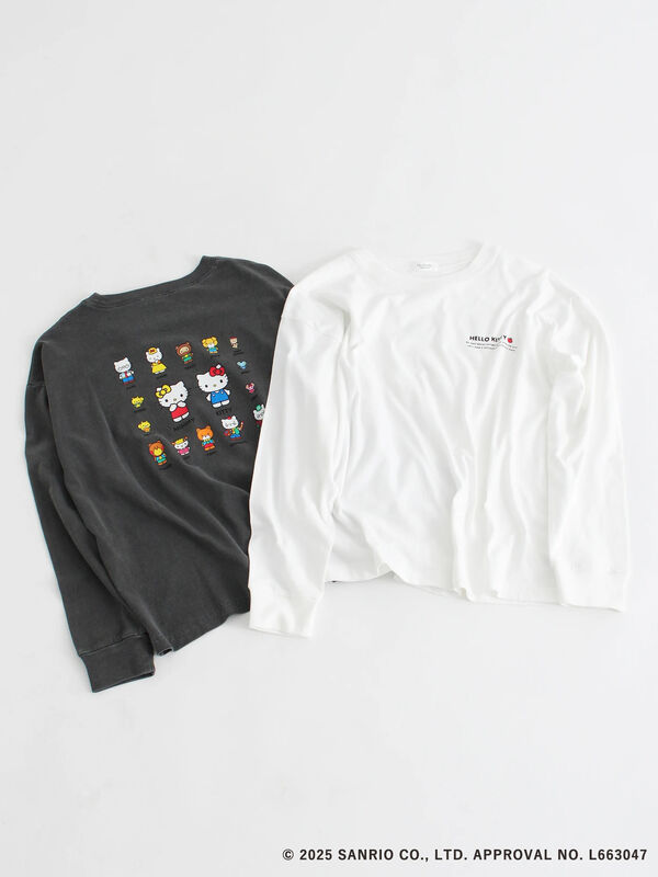 【HELLO KITTY】プリントロングTシャツ（オフホワイト/チャコールグレー）｜Te chichi TERRASSE（テチチ テラス）通販
