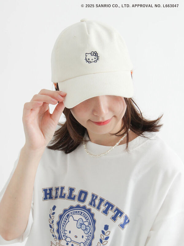 LONELY論理　キティ　キャップ　野球帽　帽子　白　コラボ　刺繍 ニューエラ【NEW ERA】9TWENTY HELLO KITTY ハローキティ