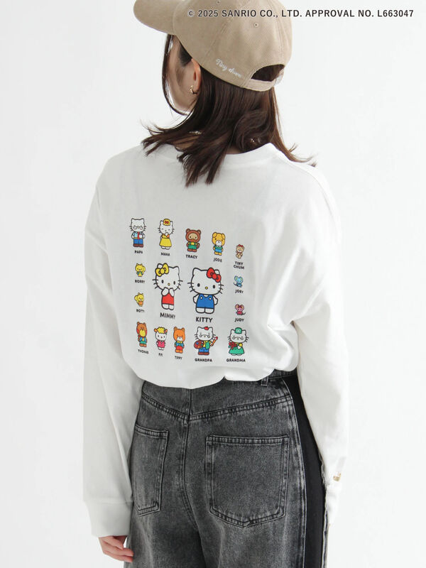 HELLO KITTY】刺繍入りコーデュロイキャップ（オフホワイト/ベージュ