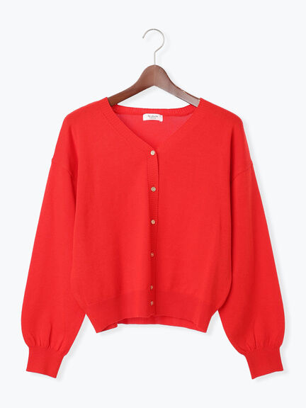 THE GUILTY PARTIES 赤 Vネック カーディガン 綿混Vネックニットカーディガン（子供服 カーディガン/ベスト