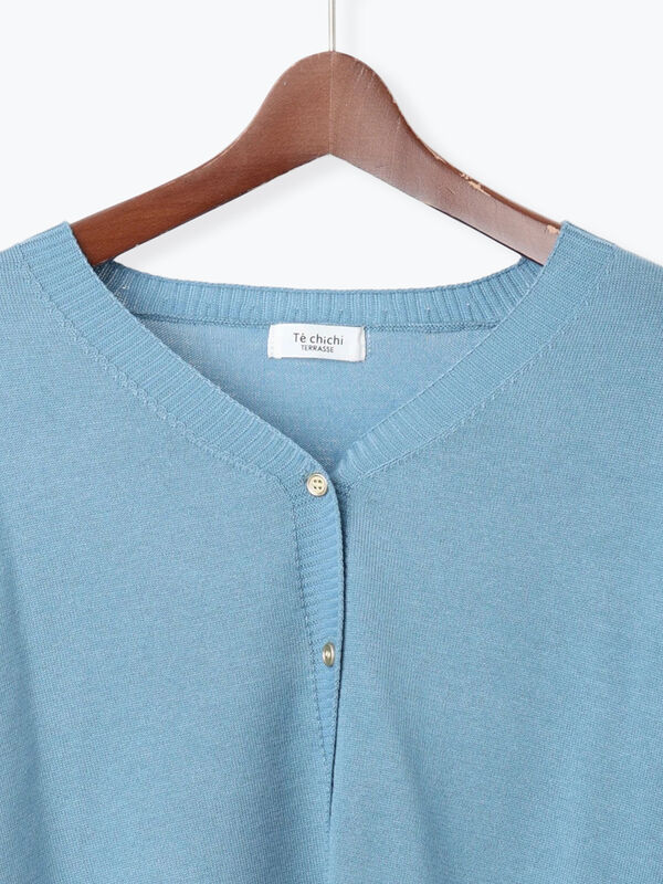 なっち 前後2WAY金釦Vネックカーディガン（グレー/ブラック/レッド