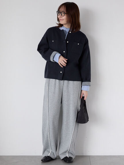 パール釦バイカラーニットカーディガン（オフホワイト/グレー/ベージュ/ネイビー）｜Te chichi TERRASSE（テチチ テラス）通販