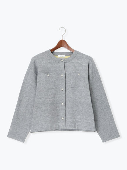 パール釦バイカラーニットカーディガン（オフホワイト/グレー/ベージュ/ネイビー）｜Te chichi TERRASSE（テチチ テラス）通販