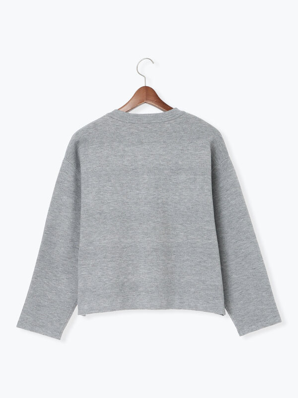 テチチ　バイカラー　カーディガン パール釦バイカラーニットカーディガン（オフホワイト/グレー/ベージュ