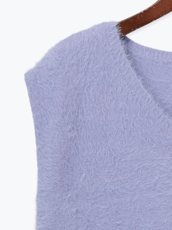 セール】 シャギーVネックベスト（チャコールグレー/ピンク/モカ