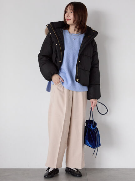 もちもちメランジクルーネックニット（オフホワイト/グレー/ブラック/ピンク/ブルー）｜Te chichi TERRASSE（テチチ テラス）通販